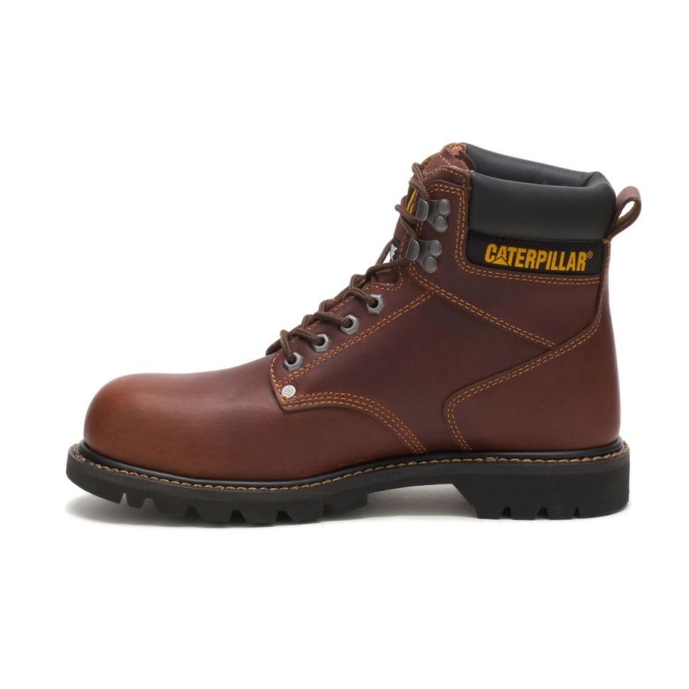 Chaussures De Chat Bottes De Travail à Bout En Acier Pour Hommes Deuxième Quart De Travail Bronzage