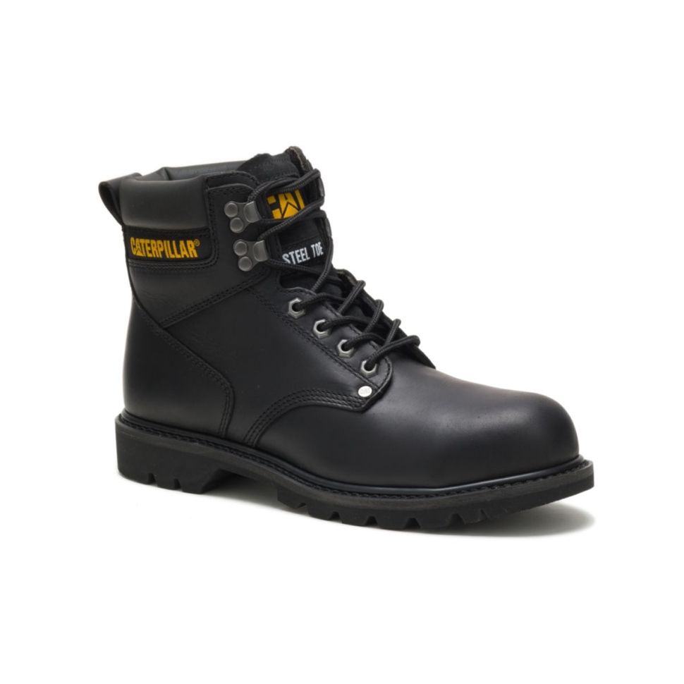 Chaussures De Chat Bottes De Travail à Bout En Acier Pour Hommes Deuxième Quart De Travail Noir