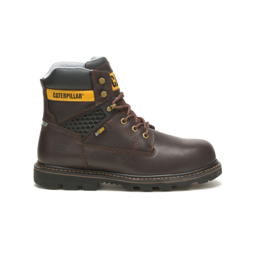 Chaussures De Chat Brun Foncé Structure Pour Hommes Cool Botte De Travail à Bout Composite