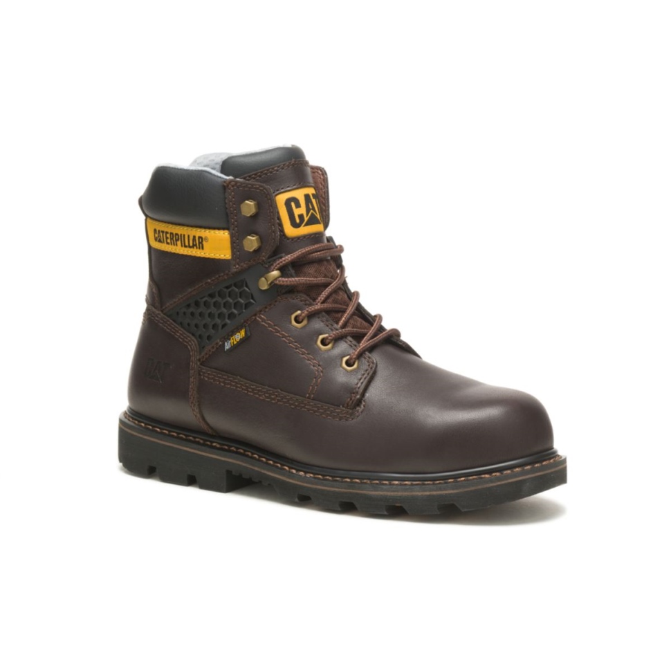 Chaussures De Chat Brun Foncé Structure Pour Hommes Cool Botte De Travail à Bout Composite