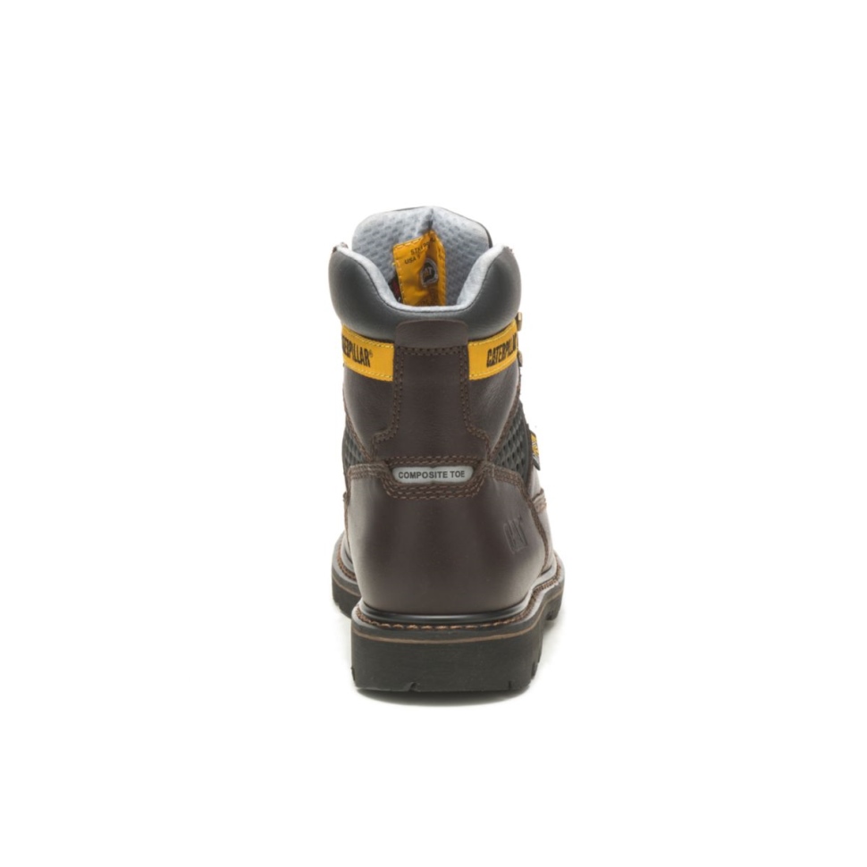 Chaussures De Chat Brun Foncé Structure Pour Hommes Cool Botte De Travail à Bout Composite
