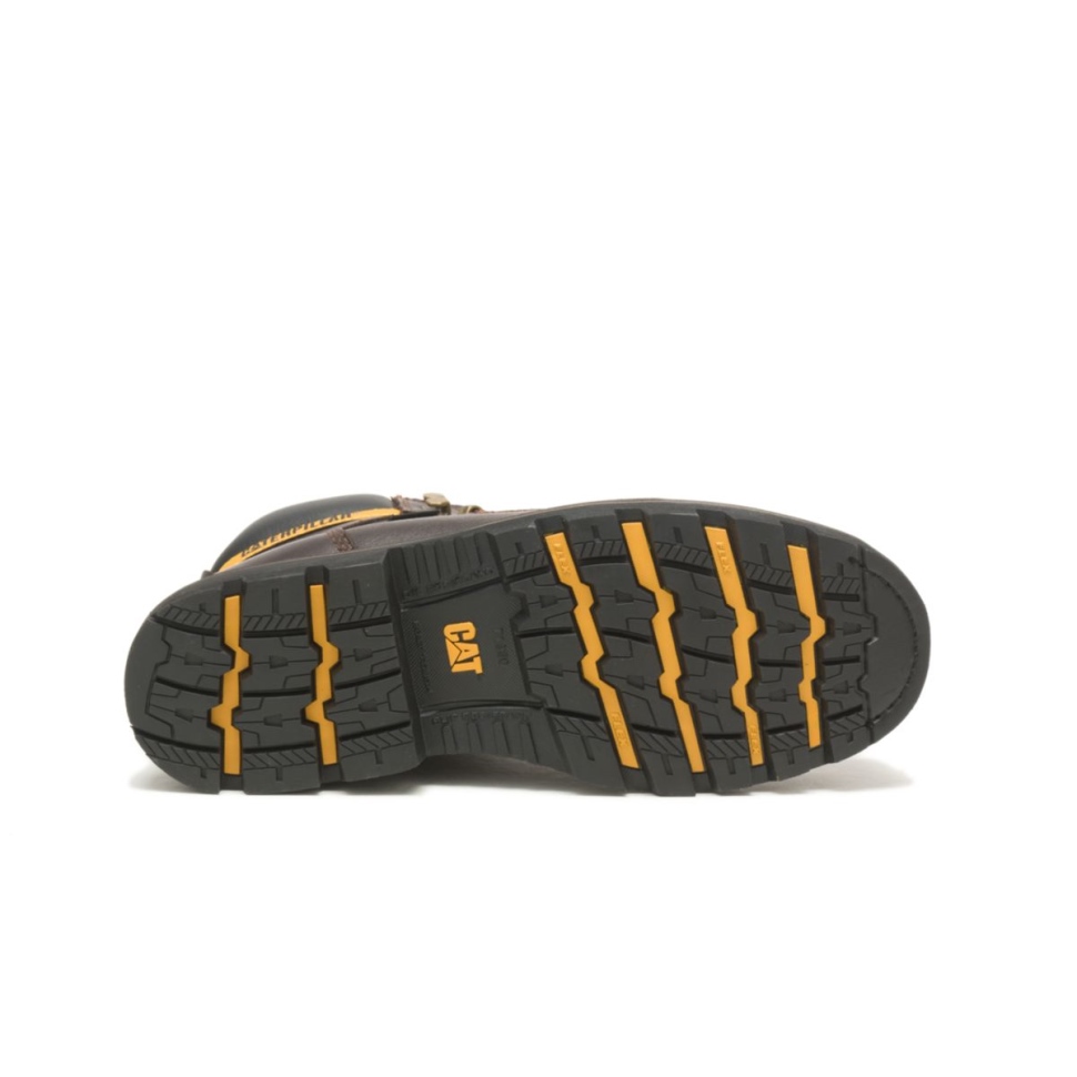 Chaussures De Chat Brun Foncé Structure Pour Hommes Cool Botte De Travail à Bout Composite