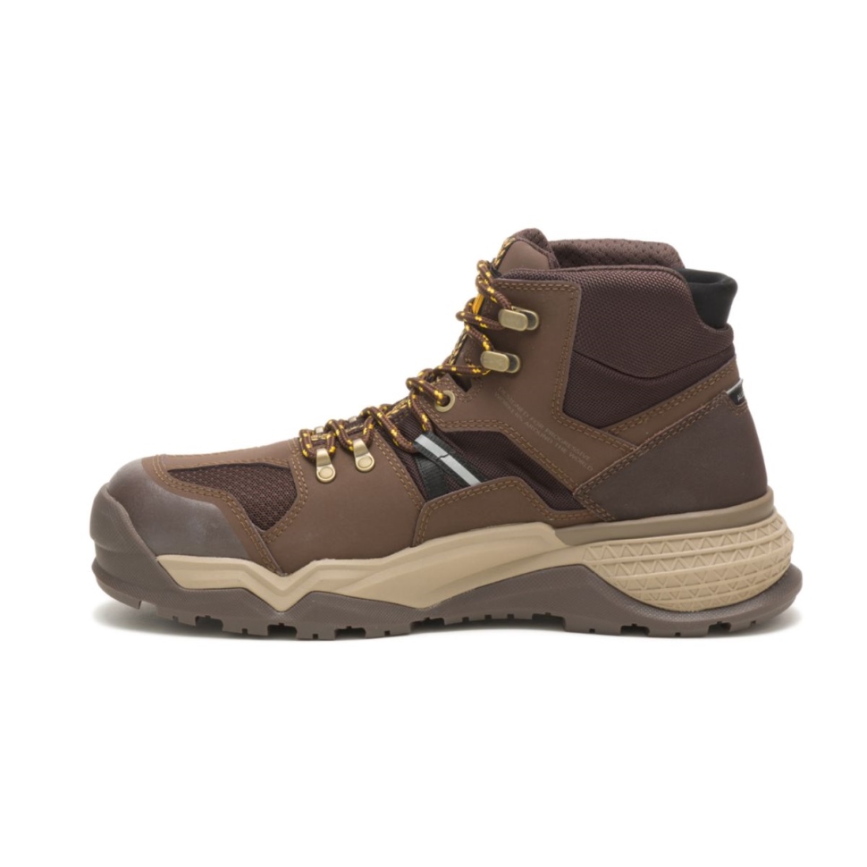 Chaussures De Chat Chocolat Pour Hommes Provoquent Une Botte De Travail à Bout En Alliage Imperméable à L\eau