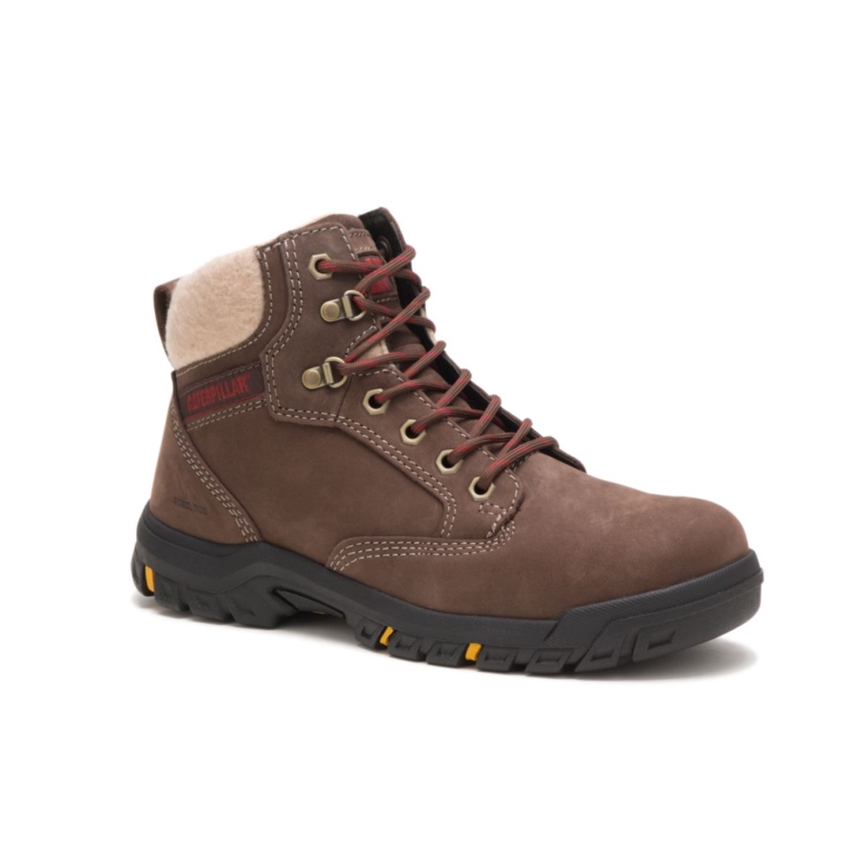 Chaussures De Chat Chocolat Tess Botte De Travail à Embout D\acier Pour Femmes