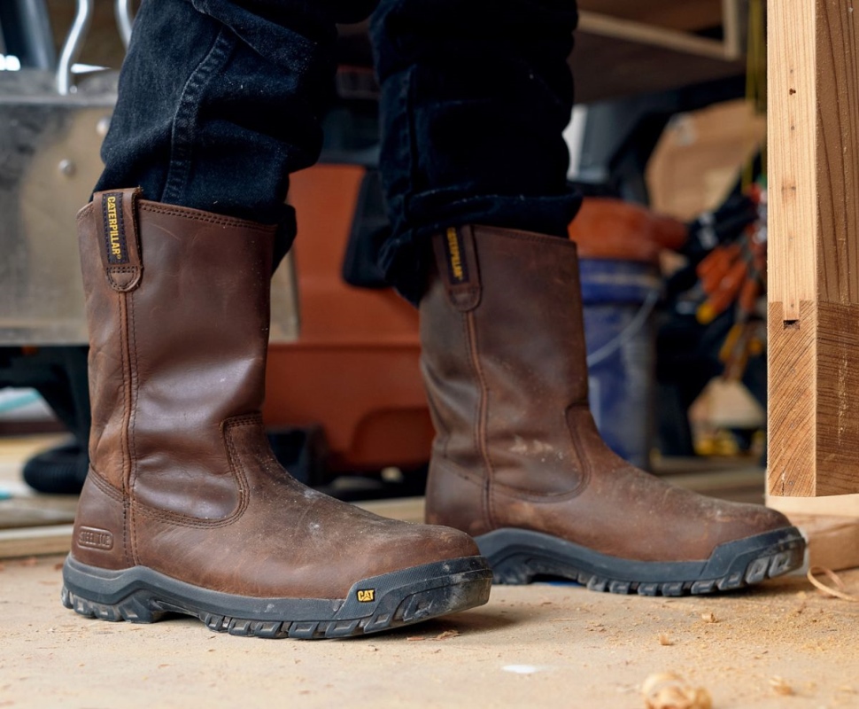 Chaussures De Chat D\été Marron Bottes De Travail à Embout D\acier Pour Hommes