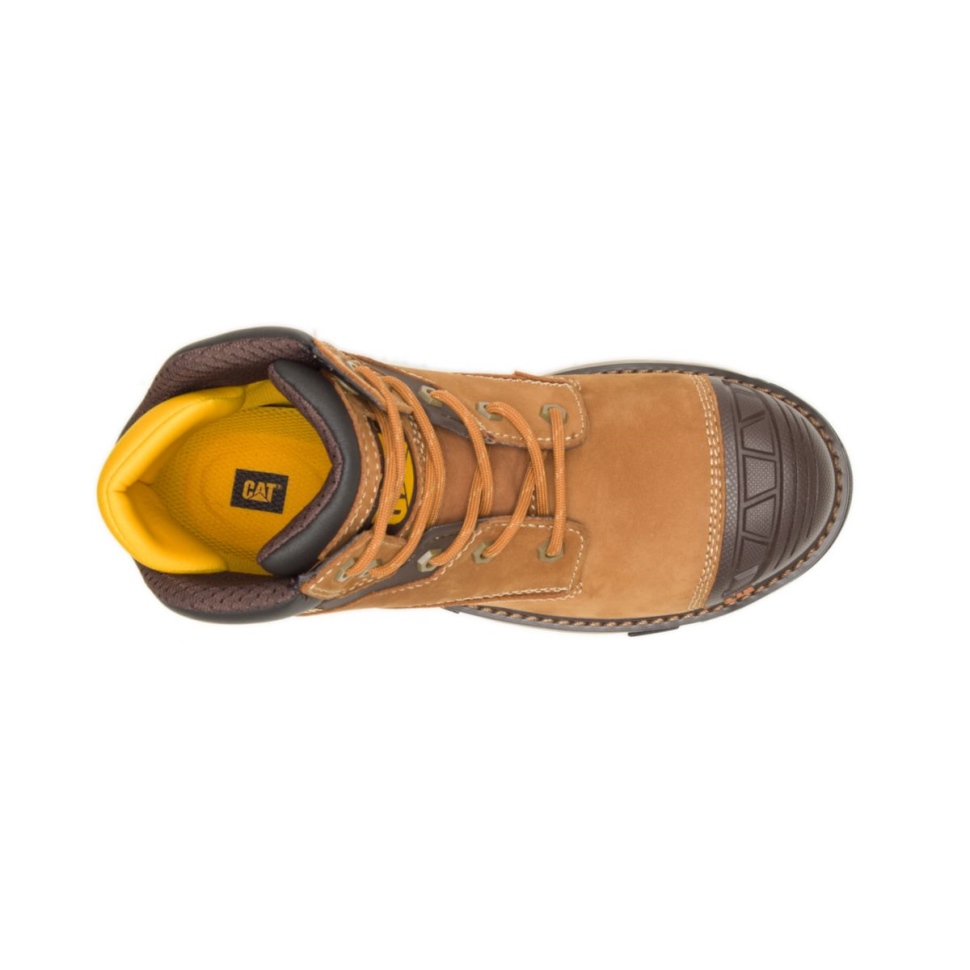 Chaussures De Chat Excavatrice Pour Femmes Bout En Composite De Carbone Botte De Travail Brun Soudan
