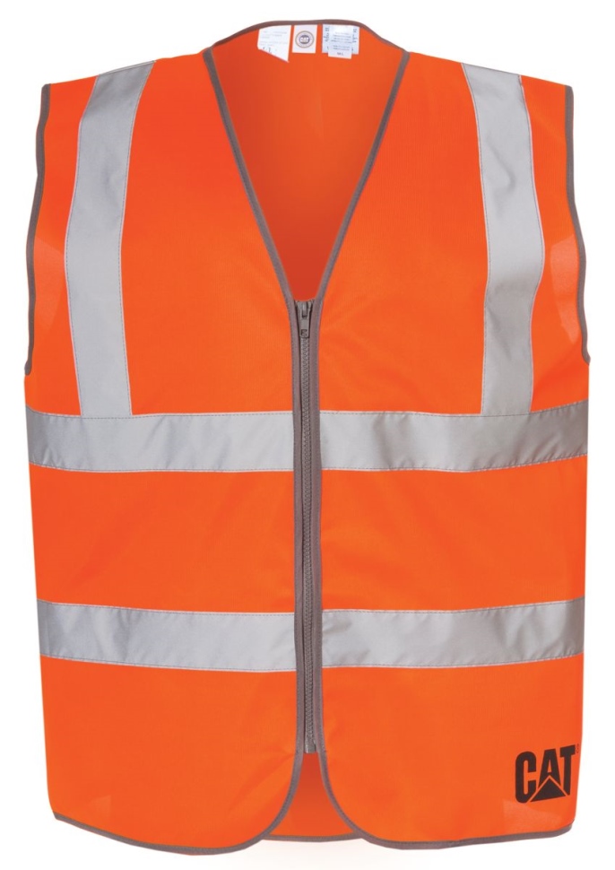 Chaussures De Chat Gilet Zippé Haute Visibilité Pour Hommes Orange Pour Hommes