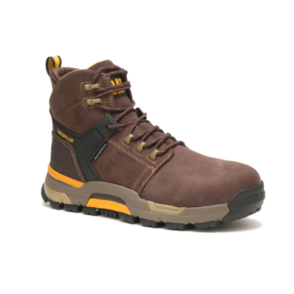 Chaussures De Chat Grain De Café Pour Hommes Bord De Chat Botte De Travail Nano Orteil Imperméable
