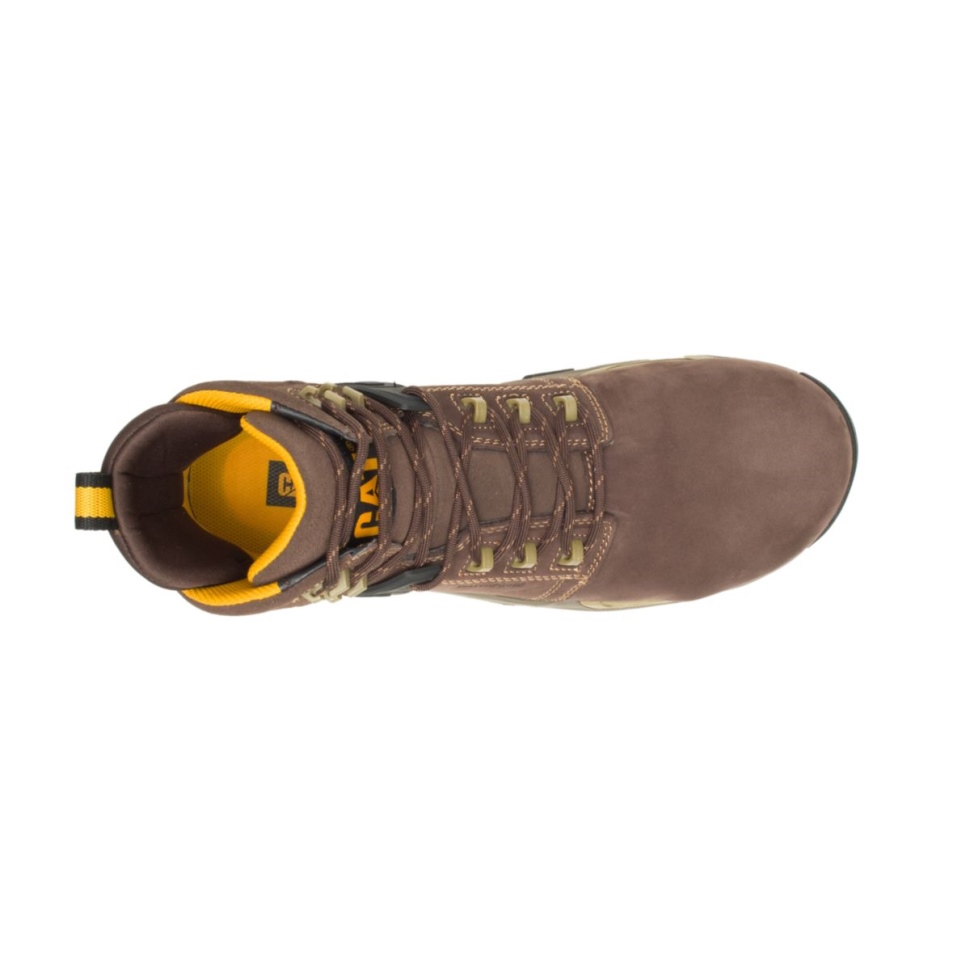 Chaussures De Chat Grain De Café Pour Hommes Bord De Chat Botte De Travail Nano Orteil Imperméable