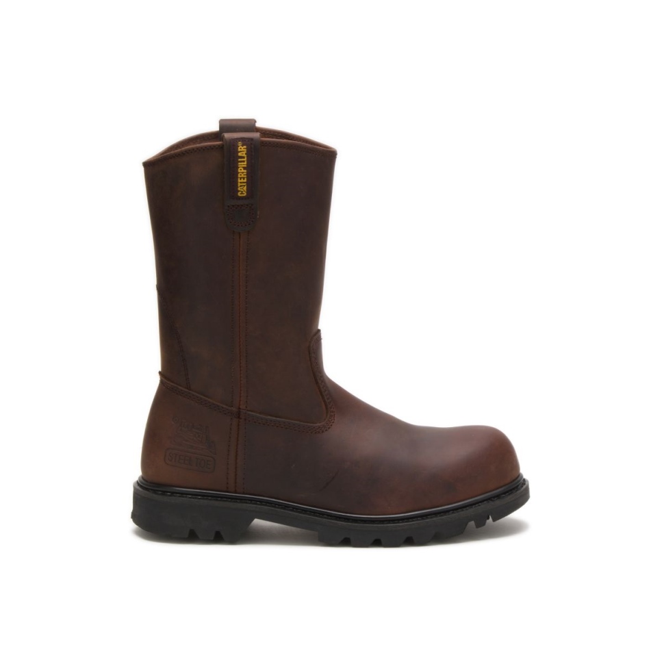 Chaussures De Chat Marron Bottes De Travail Revolver à Embout Dacier Pour Hommes
