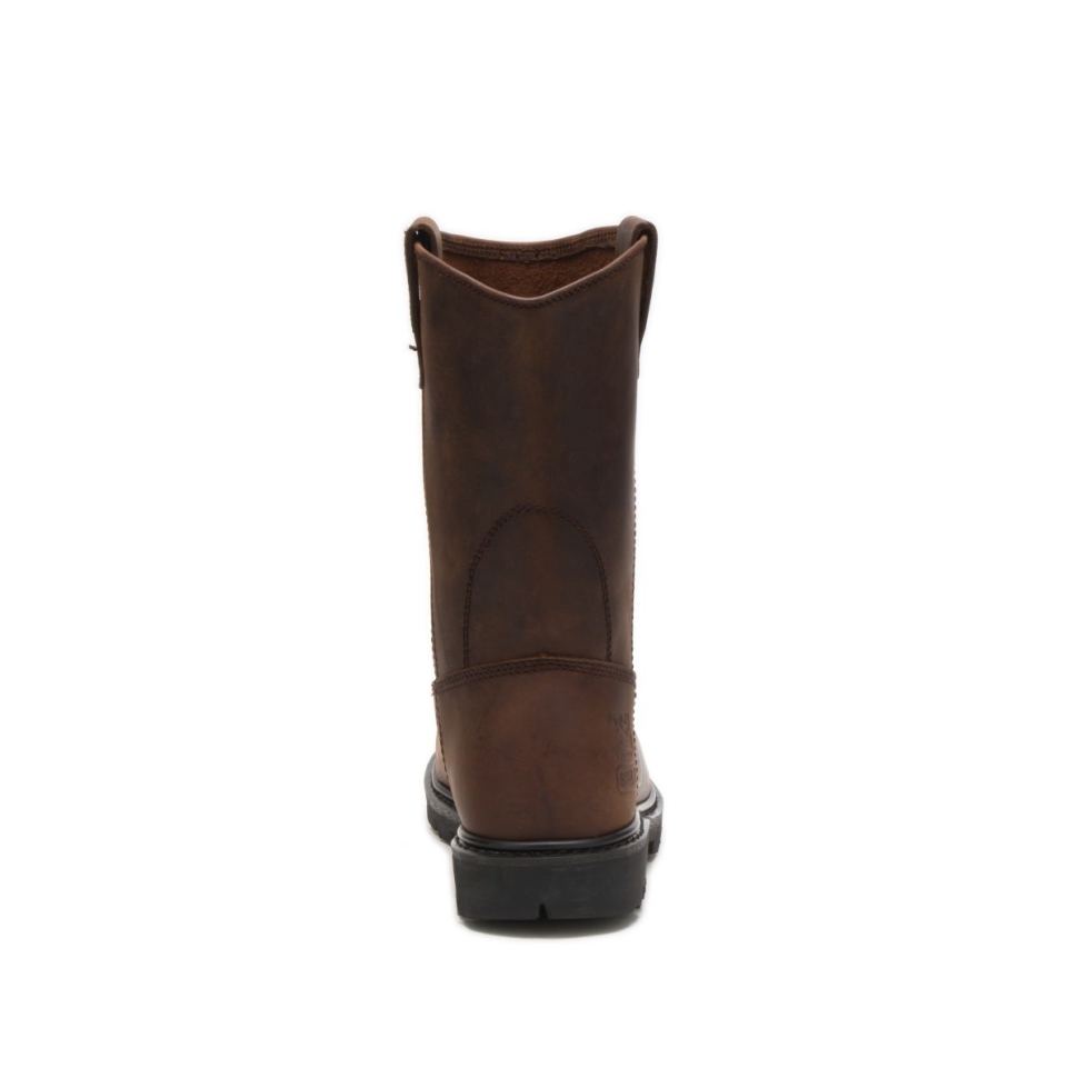 Chaussures De Chat Marron Bottes De Travail Revolver à Embout D\acier Pour Hommes