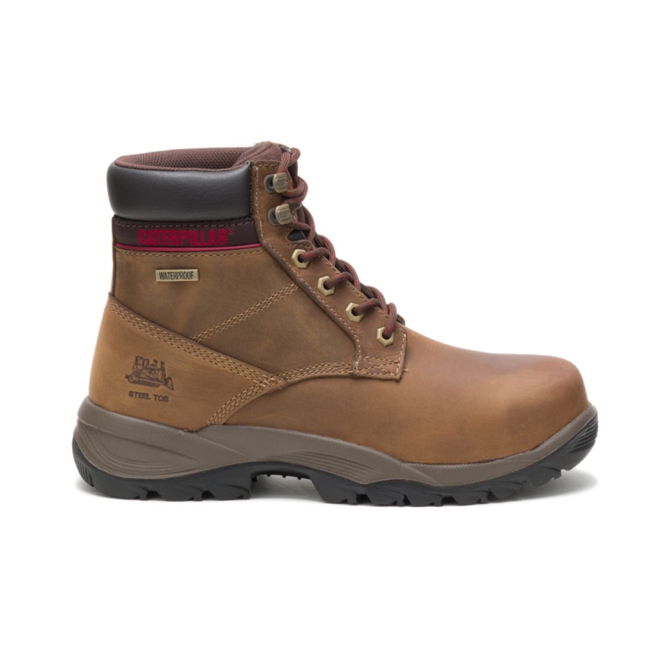 Chaussures De Chat Marron Foncé Botte De Travail étanche Dryverse 6 Pour Femmes à Embout Dacier