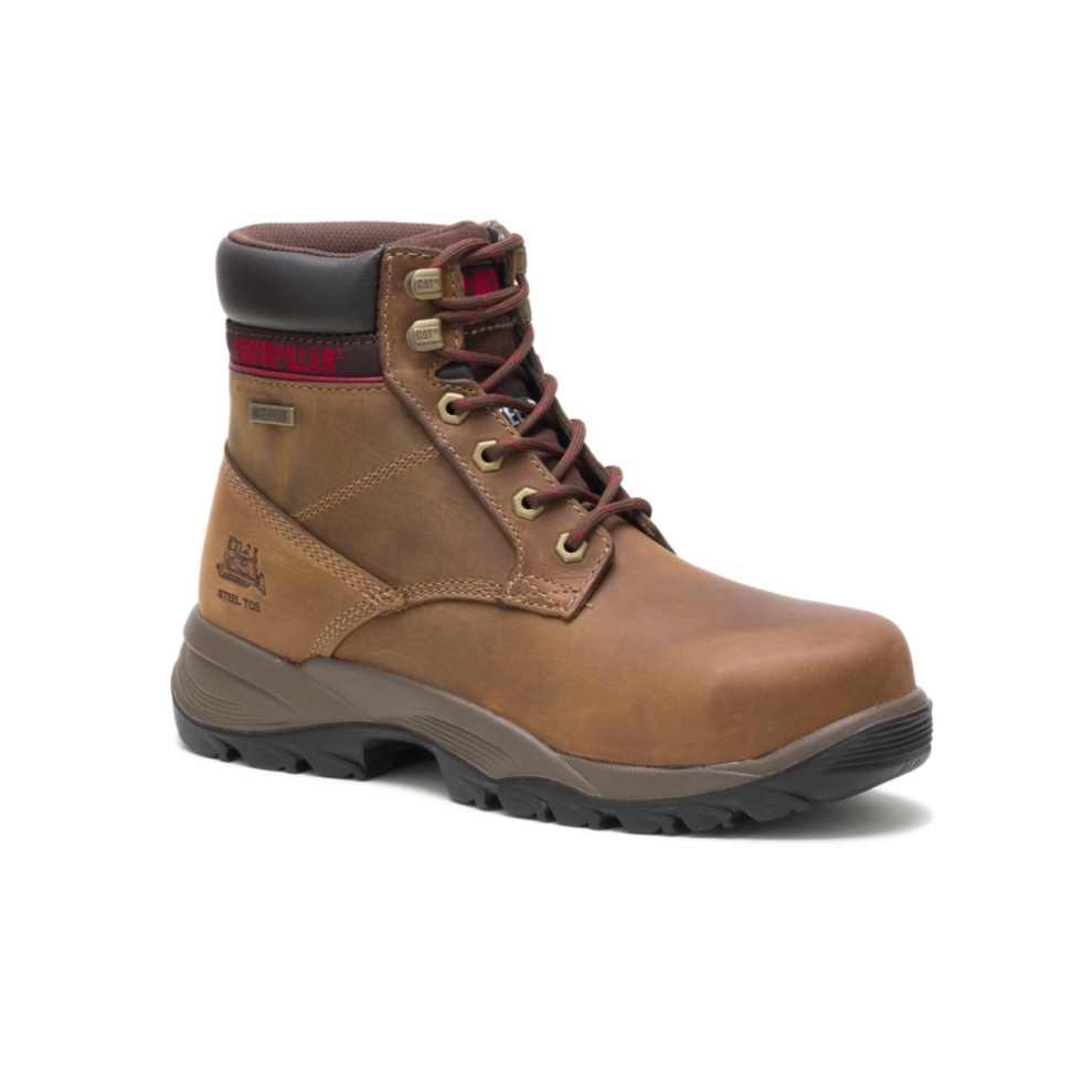 Chaussures De Chat Marron Foncé Botte De Travail étanche Dryverse 6\ Pour Femmes à Embout D\acier