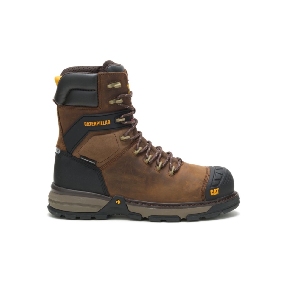 Chaussures De Chat Marron Foncé Pelle Pour Hommes Superlite 8 Botte De Travail à Embout En Composite De Carbone