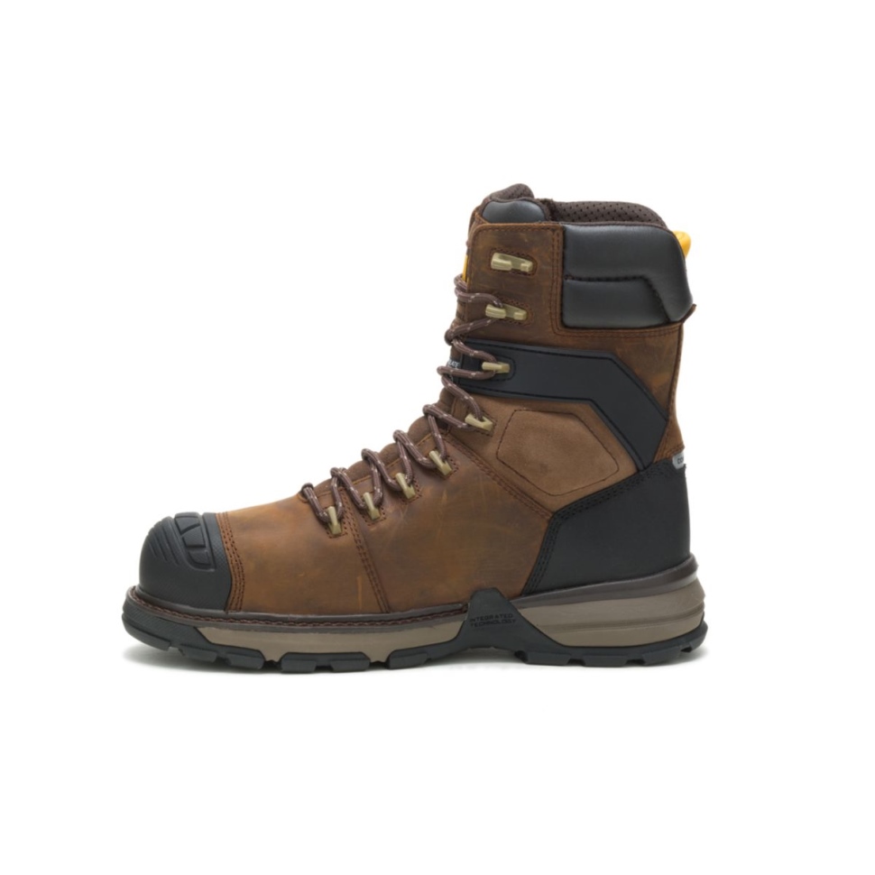 Chaussures De Chat Marron Foncé Pelle Pour Hommes Superlite 8\ Botte De Travail à Embout En Composite De Carbone