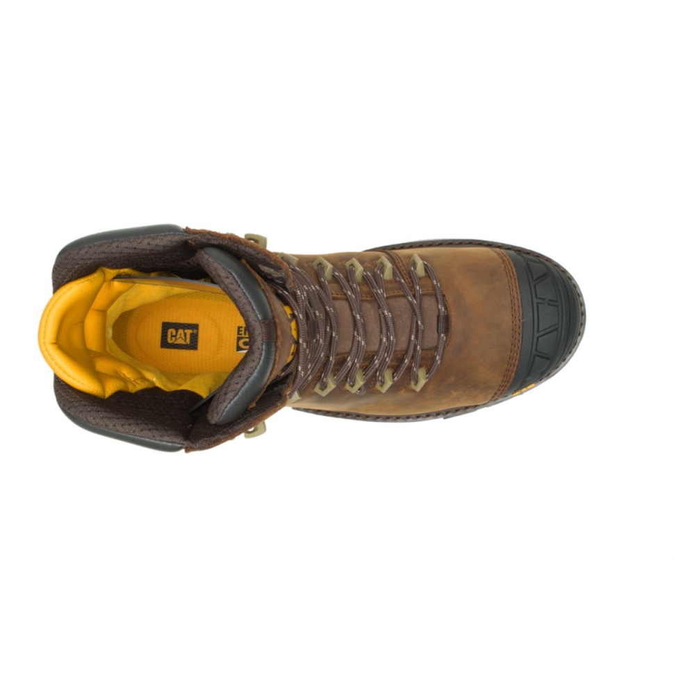 Chaussures De Chat Marron Foncé Pelle Pour Hommes Superlite 8\ Botte De Travail à Embout En Composite De Carbone