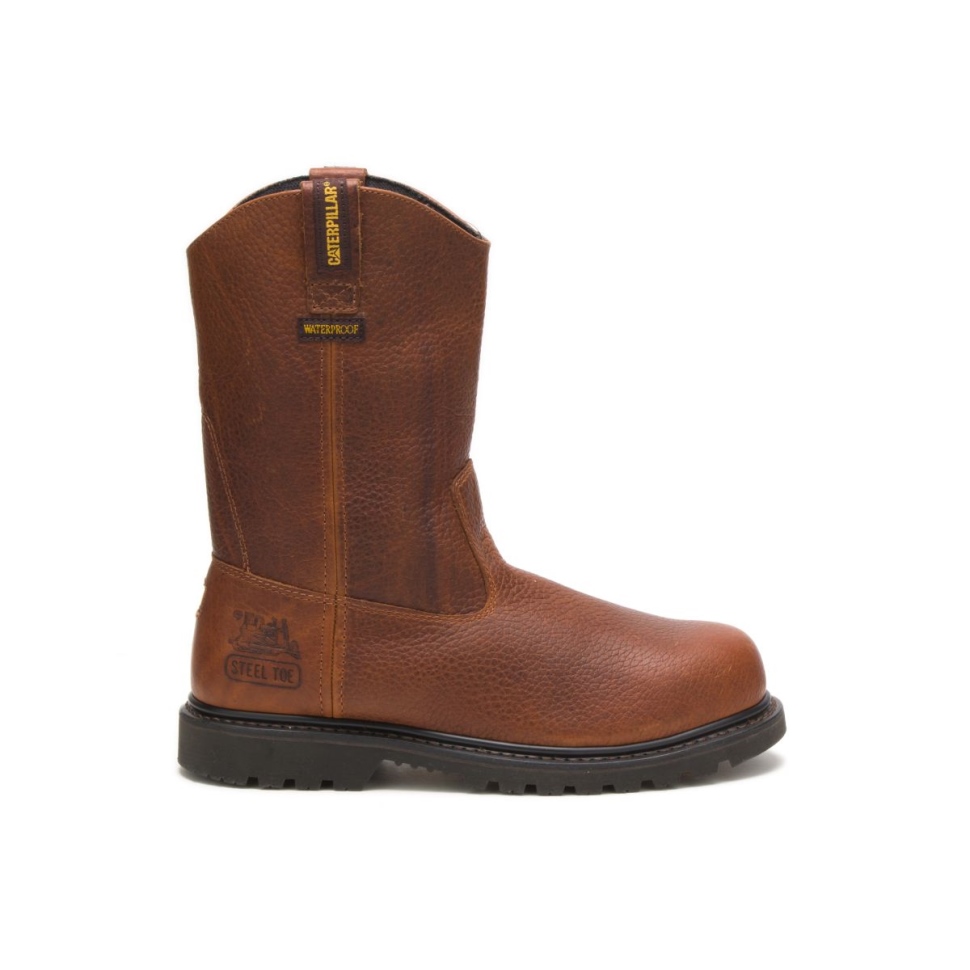 Chaussures De Chat Marron Pour Hommes Edgework Botte De Travail Imperméable à Bout En Acier