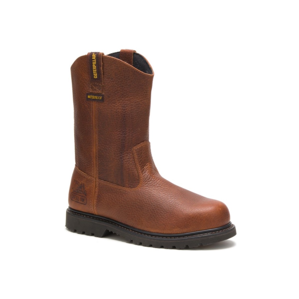 Chaussures De Chat Marron Pour Hommes Edgework Botte De Travail Imperméable à Bout En Acier