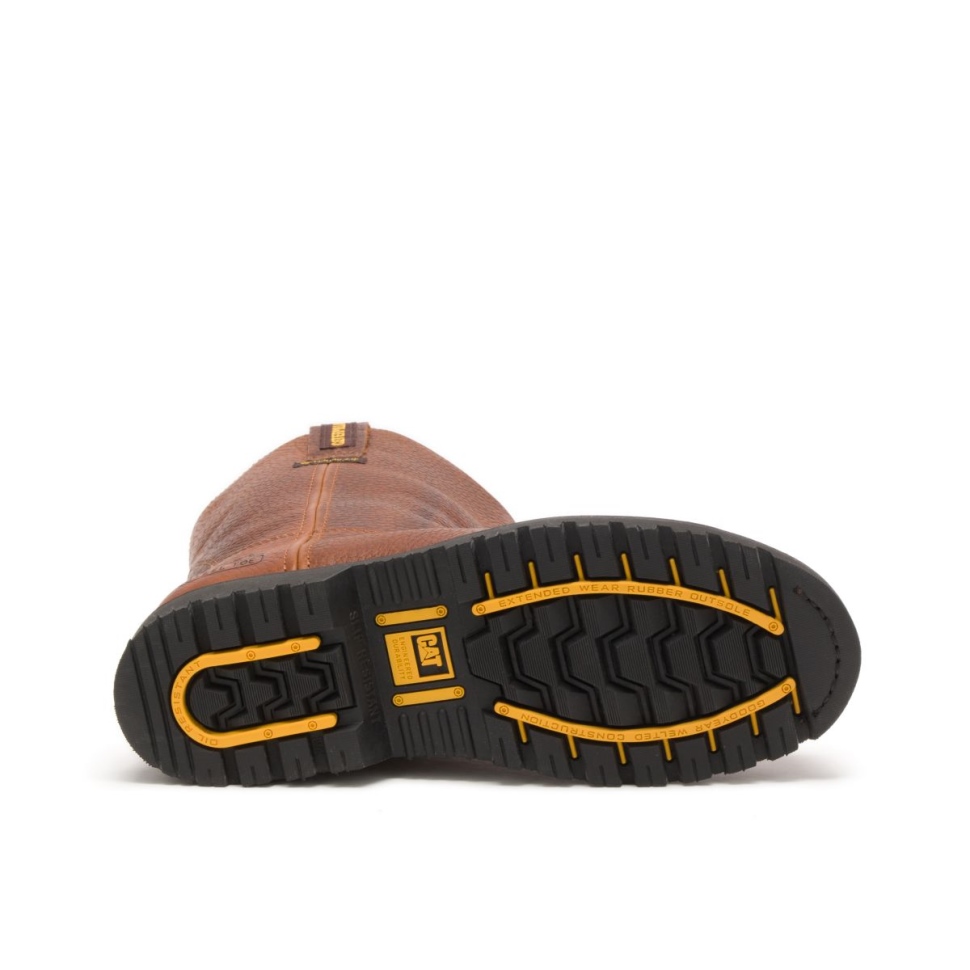 Chaussures De Chat Marron Pour Hommes Edgework Botte De Travail Imperméable à Bout En Acier