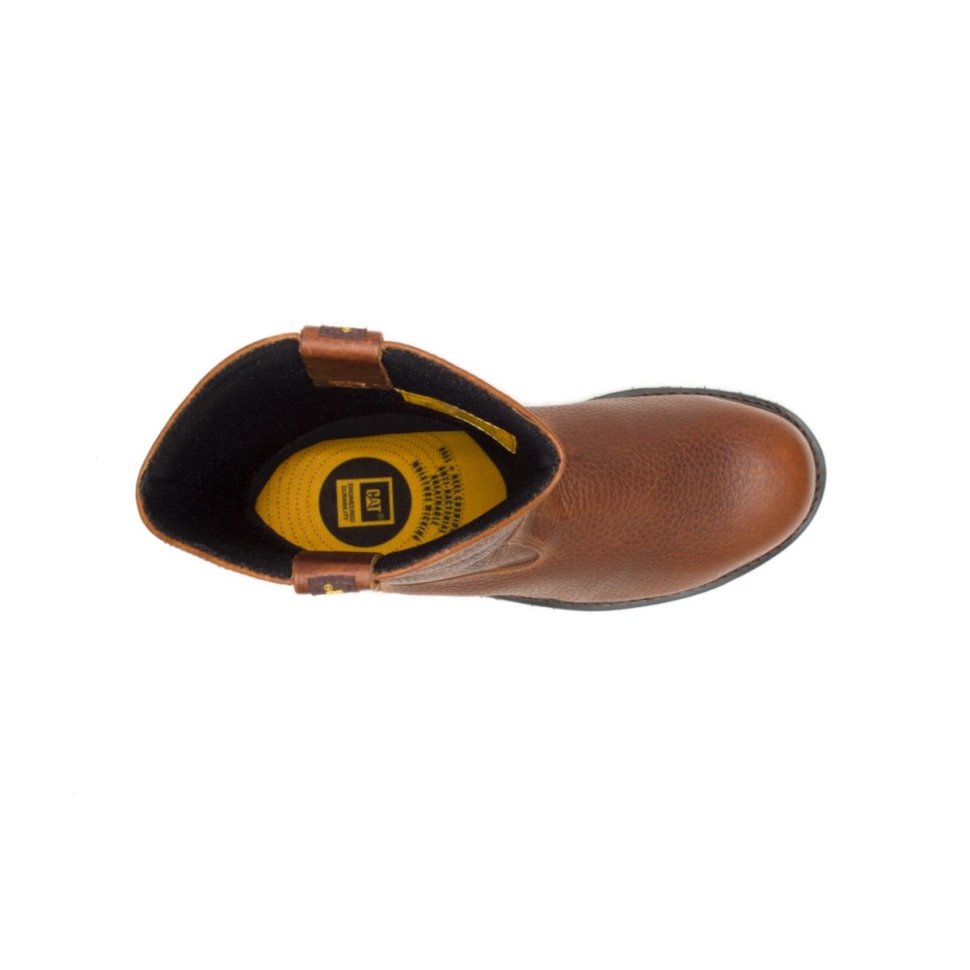 Chaussures De Chat Marron Pour Hommes Edgework Botte De Travail Imperméable à Bout En Acier