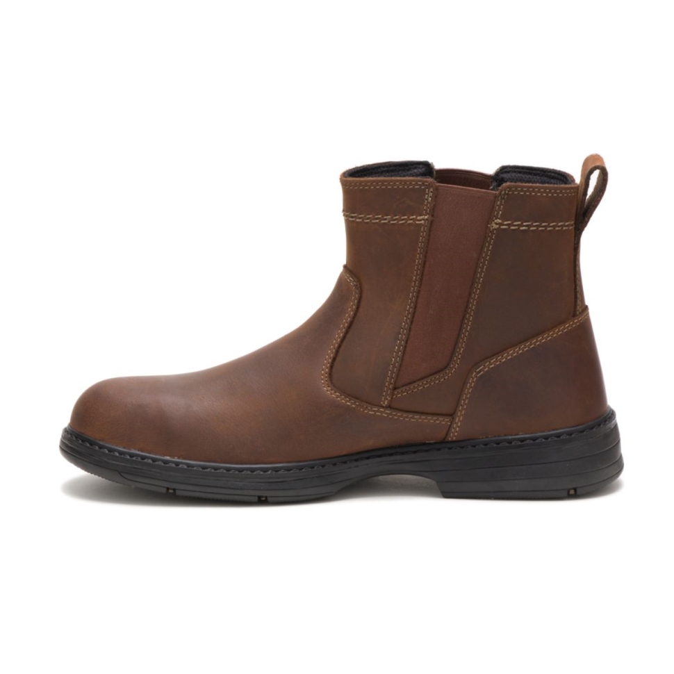 Chaussures De Chat Marron Pour Hommes Hériter De Bottes De Travail à Bout En Acier