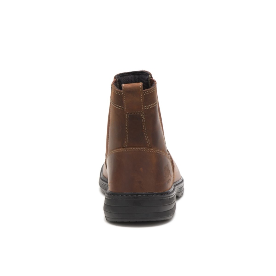 Chaussures De Chat Marron Pour Hommes Hériter De Bottes De Travail à Bout En Acier