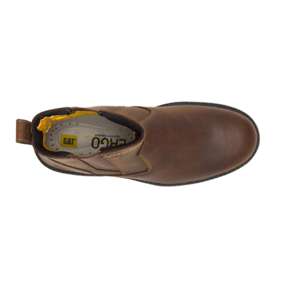 Chaussures De Chat Marron Pour Hommes Hériter De Bottes De Travail à Bout En Acier