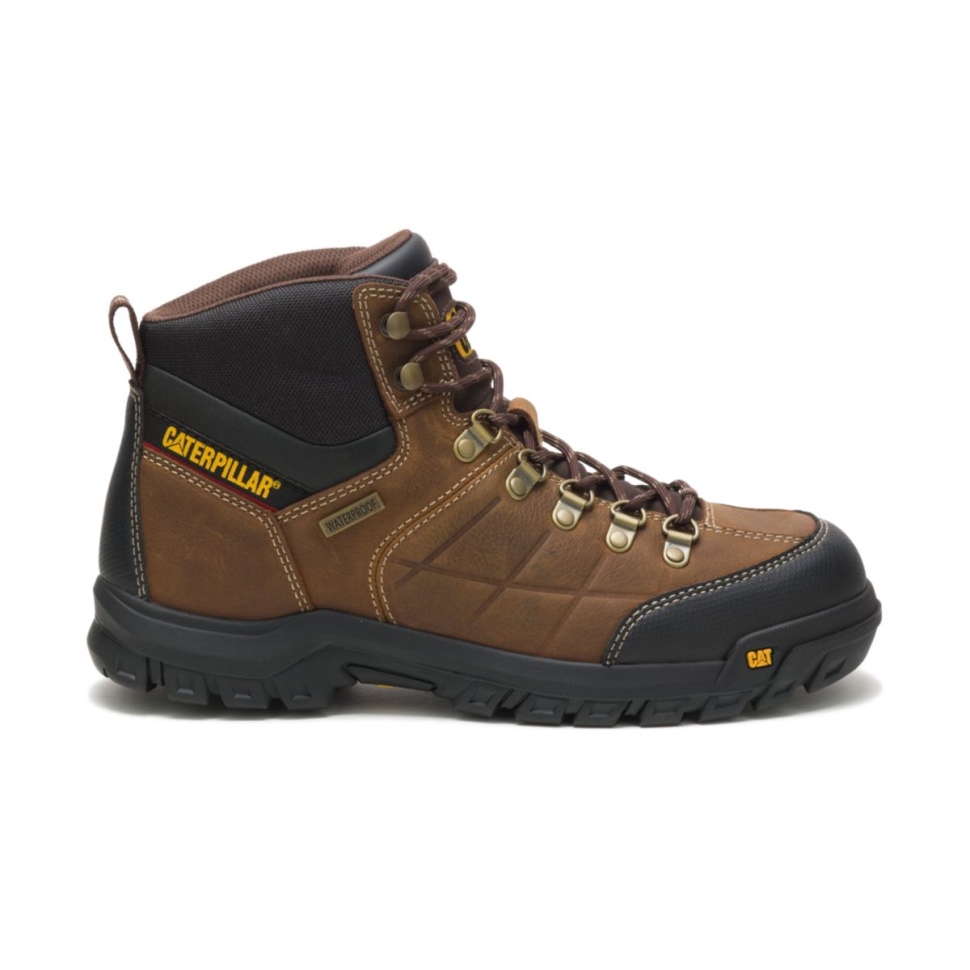 Chaussures De Chat Marron Véritable Pour Hommes Bottes De Travail Imperméables Seuil