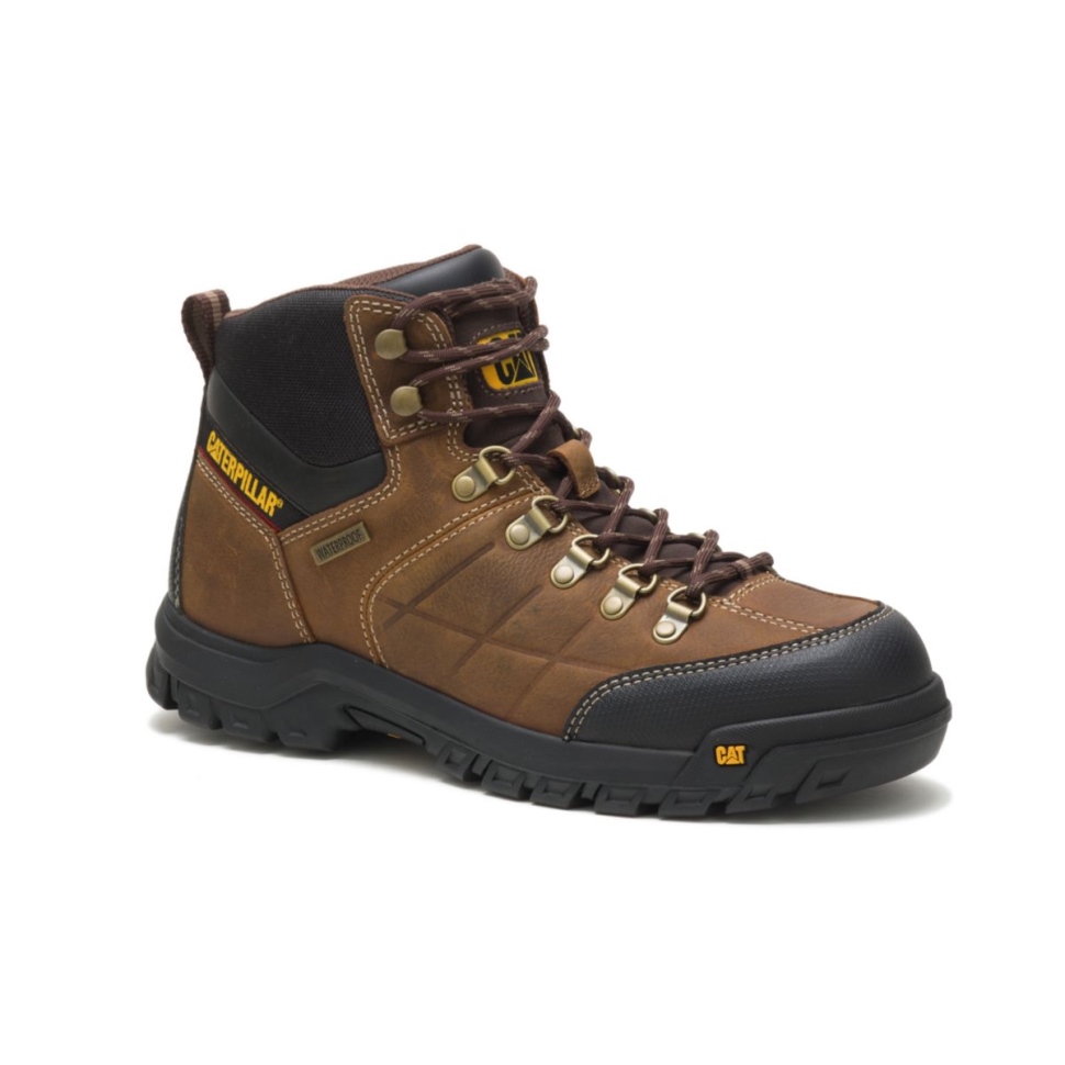 Chaussures De Chat Marron Véritable Pour Hommes Bottes De Travail Imperméables Seuil