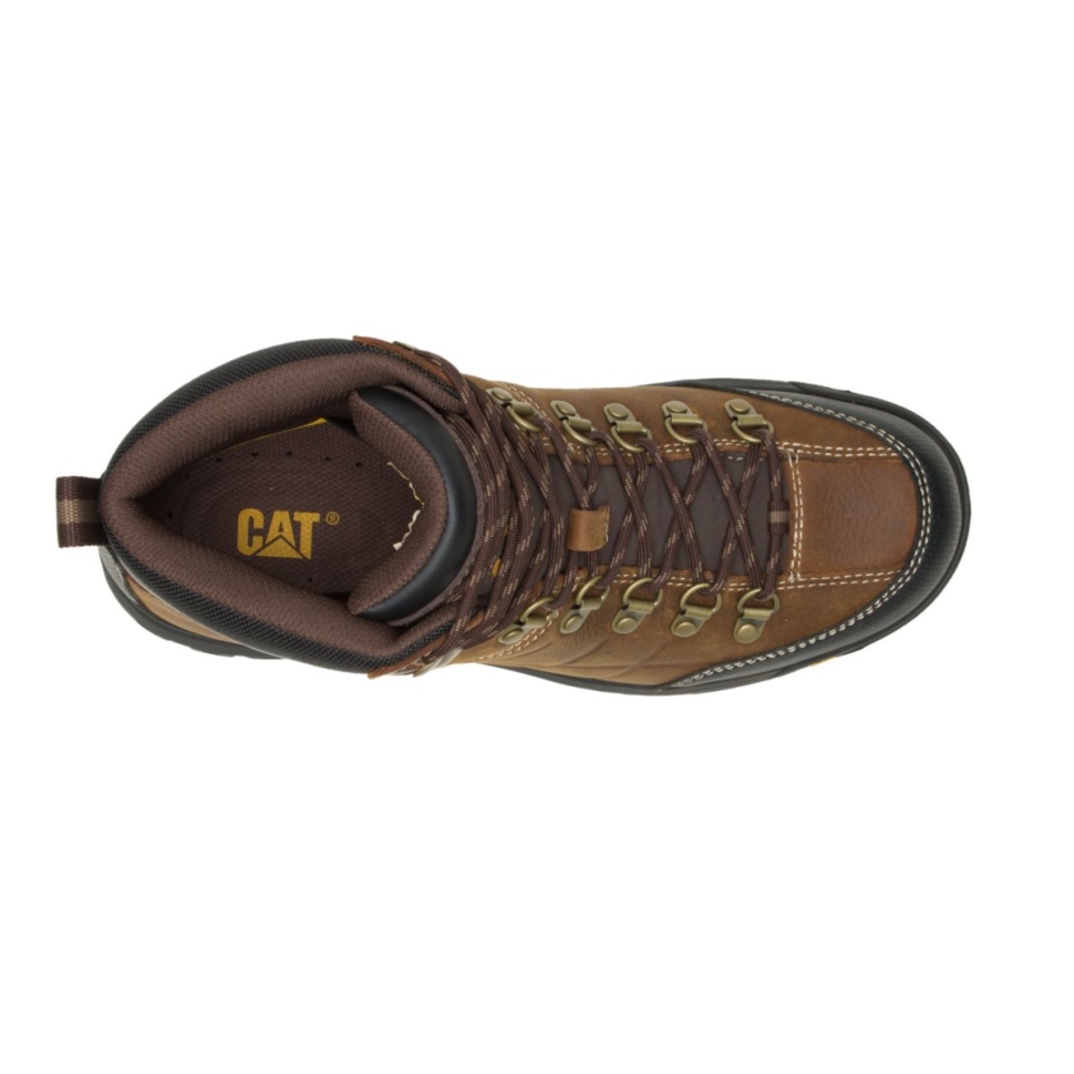 Chaussures De Chat Marron Véritable Pour Hommes Bottes De Travail Imperméables Seuil