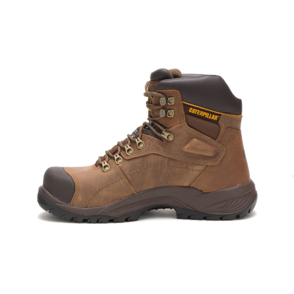 Chaussures De Chat Pour Hommes Diagnostic Salut étanche Thinsulate Embout D\acier Botte De Travail Beige Foncé