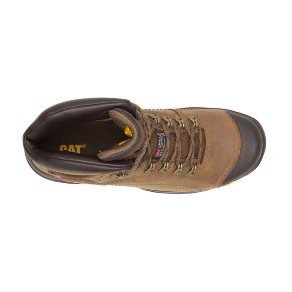 Chaussures De Chat Pour Hommes Diagnostic Salut étanche Thinsulate Embout D\acier Botte De Travail Beige Foncé