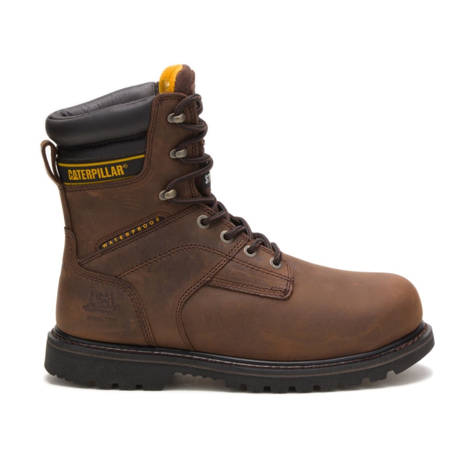 Chaussures De Chat Salvo Pour Hommes 8  Botte De Travail Thinsulate à Embout Dacier Imperméable Marron Foncé