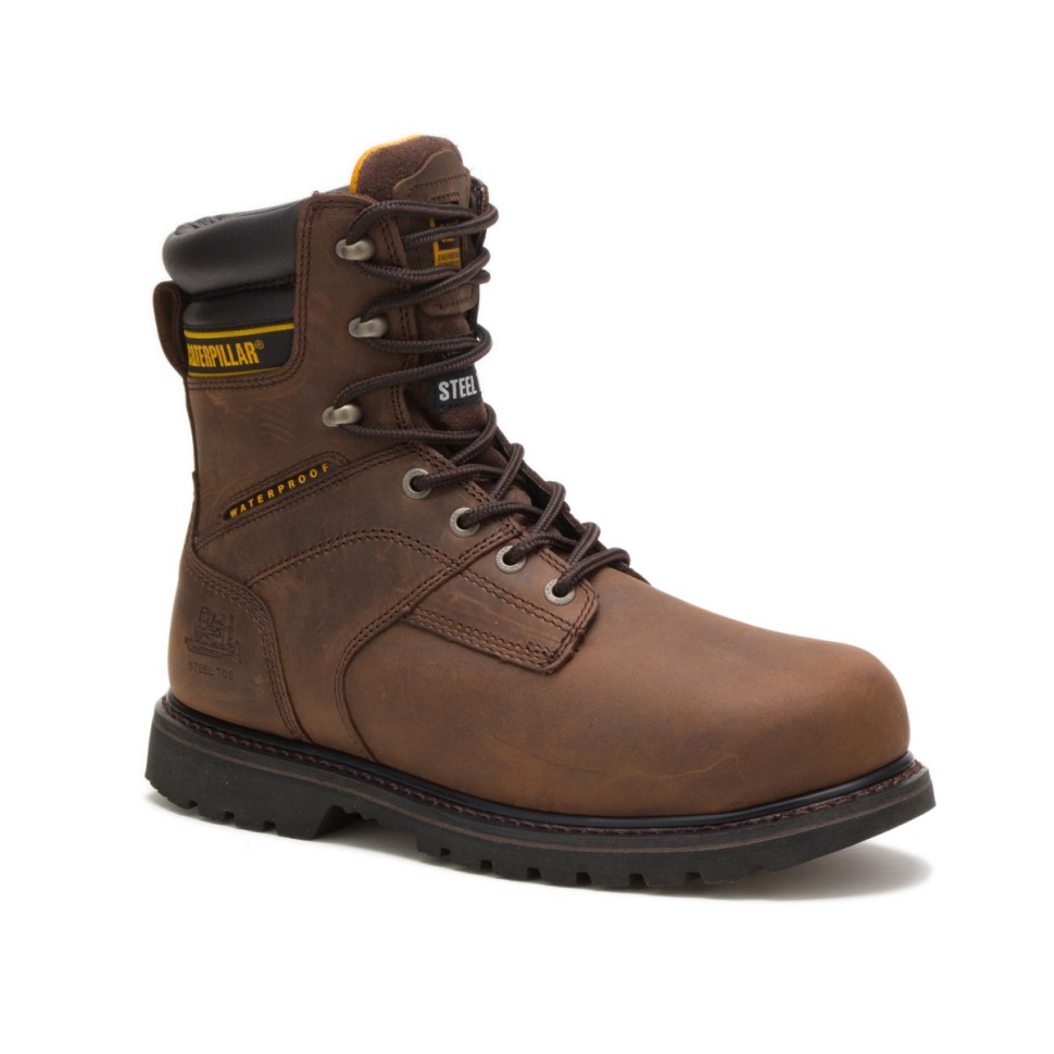 Chaussures De Chat Salvo Pour Hommes 8 \ Botte De Travail Thinsulate à Embout D\acier Imperméable Marron Foncé
