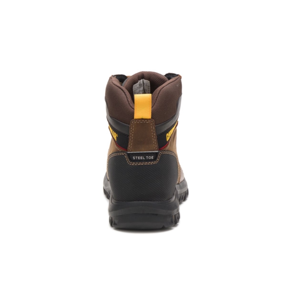Chaussures De Chat Wellspring Pour Hommes Protection Métatarsienne Imperméable Bout En Acier Botte De Travail Marron Véritable