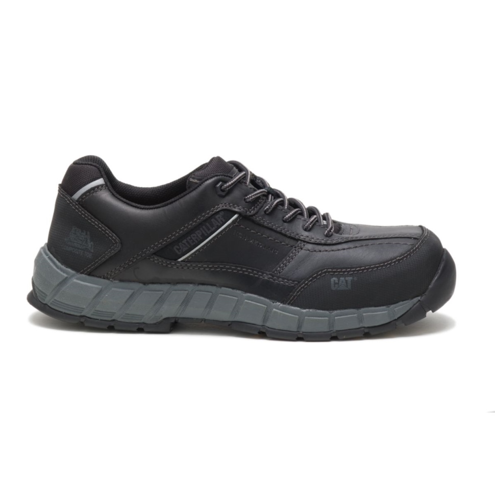 Chaussures De Travail En Cuir à Bout Composite Pour Hommes Noirs Chaussures De Chat