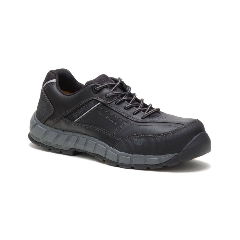 Chaussures De Travail En Cuir à Bout Composite Pour Hommes Noirs Chaussures De Chat