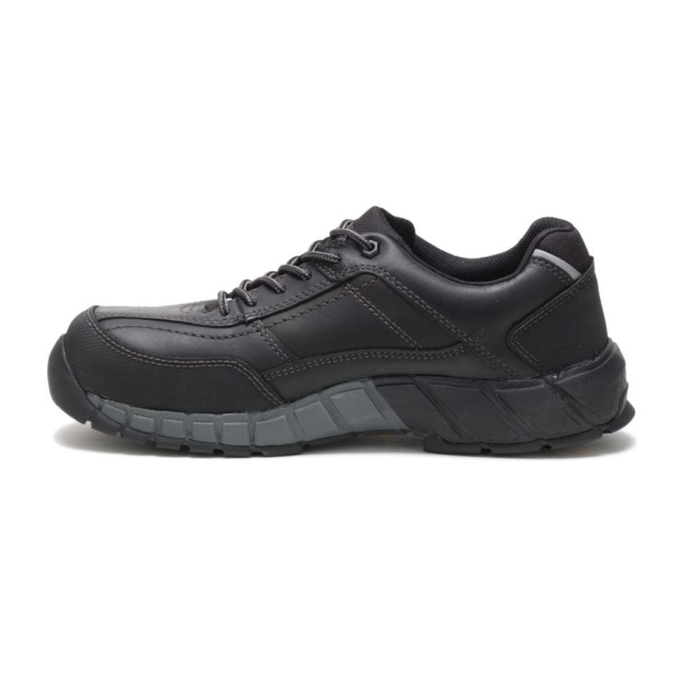 Chaussures De Travail En Cuir à Bout Composite Pour Hommes Noirs Chaussures De Chat