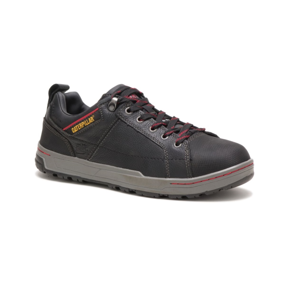 Chaussures De Travail à Bout En Acier Brode Pour Hommes Noirs Chaussures De Chat
