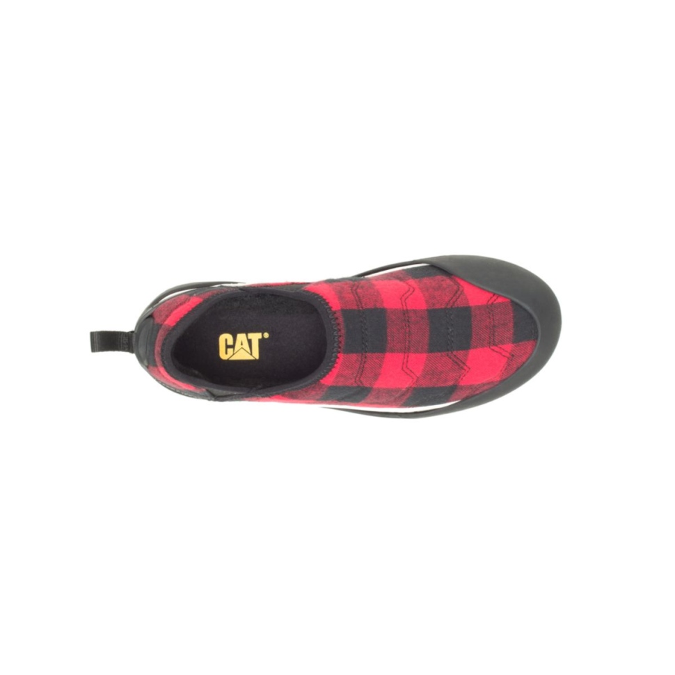 Chaussures à Enfiler Croisées à Carreaux Rouges Pour Chat