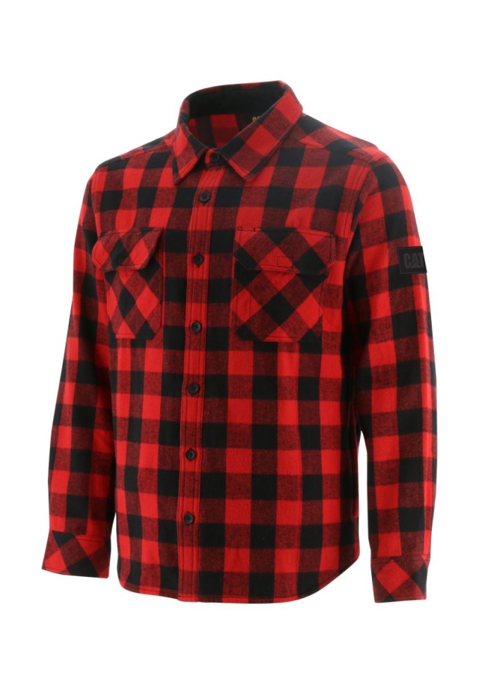 Chemise Lourde à Carreaux Buffalo Rouge Pour Hommes Cat Shoes