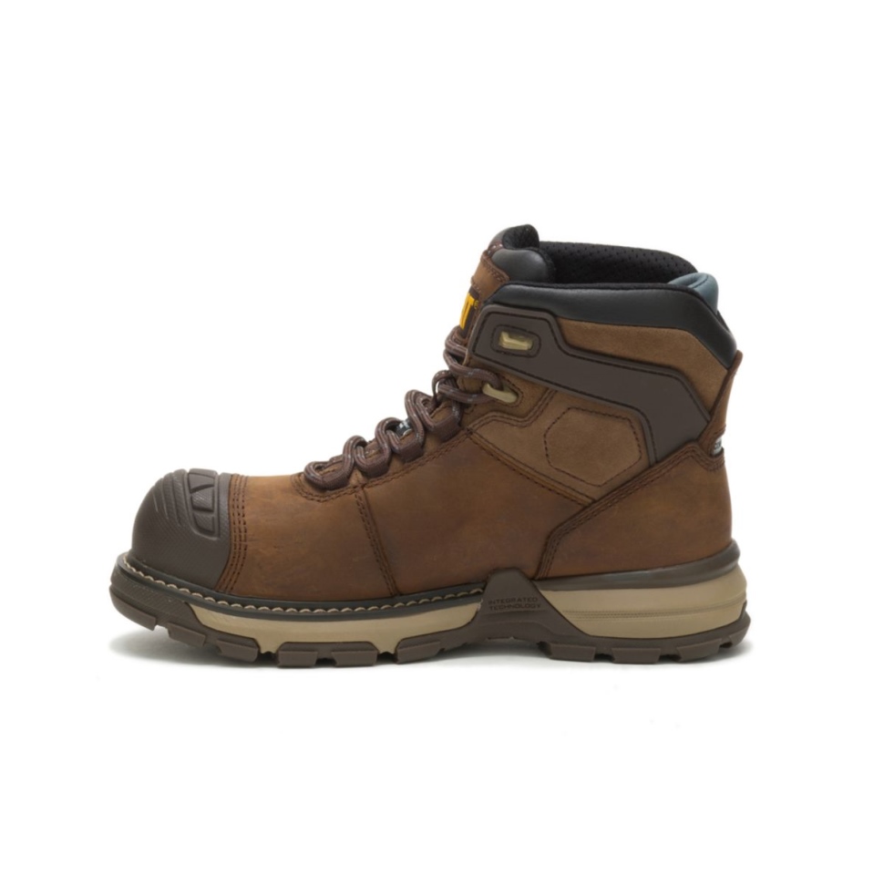 Marron Foncé Pelle Femme Superlite Carbone Composite Orteil Botte De Travail Chat Chaussures