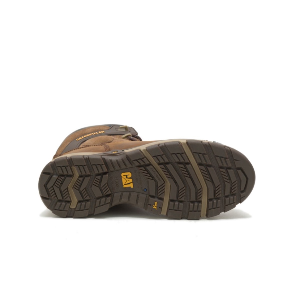 Marron Foncé Pelle Femme Superlite Carbone Composite Orteil Botte De Travail Chat Chaussures