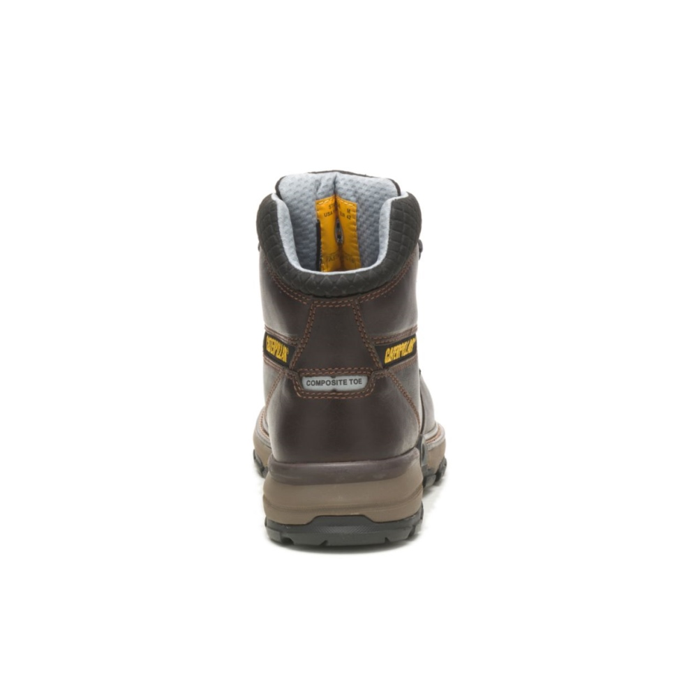 Marron Foncé Pelle Pour Hommes Superlite Cool Carbone Composite Orteil Botte De Travail Chat Chaussures