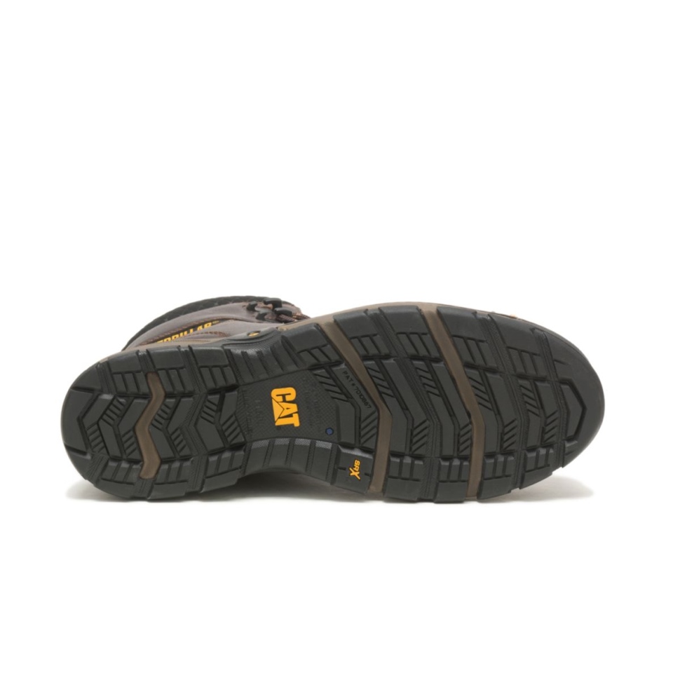 Marron Foncé Pelle Pour Hommes Superlite Cool Carbone Composite Orteil Botte De Travail Chat Chaussures