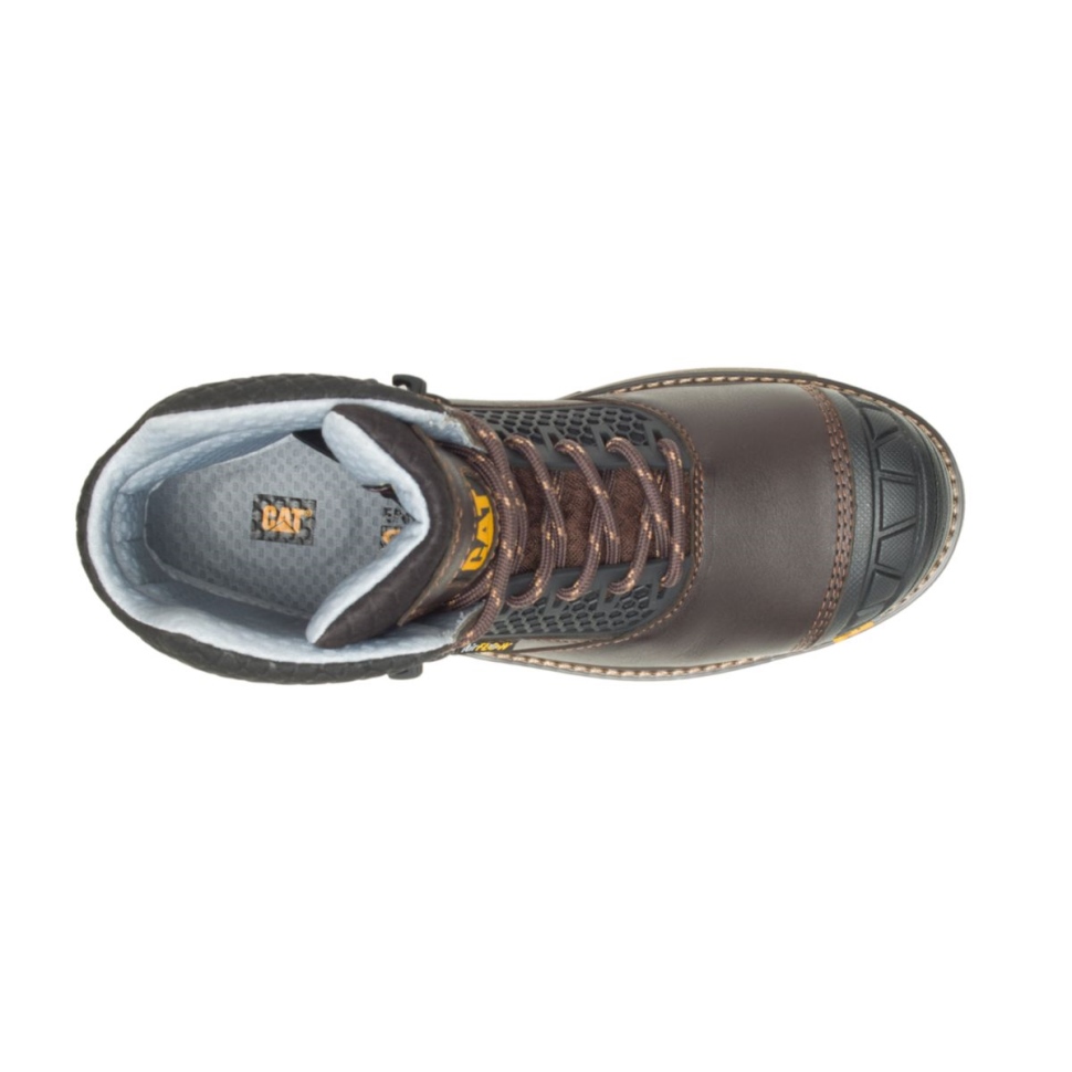 Marron Foncé Pelle Pour Hommes Superlite Cool Carbone Composite Orteil Botte De Travail Chat Chaussures
