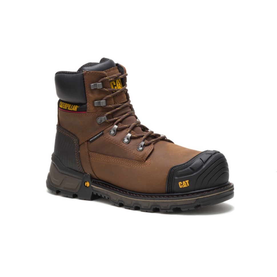 Pelle Pour Hommes Marron Foncé Xl 6 \botte De Travail à Bout Composite Imperméable Chaussures De Chat