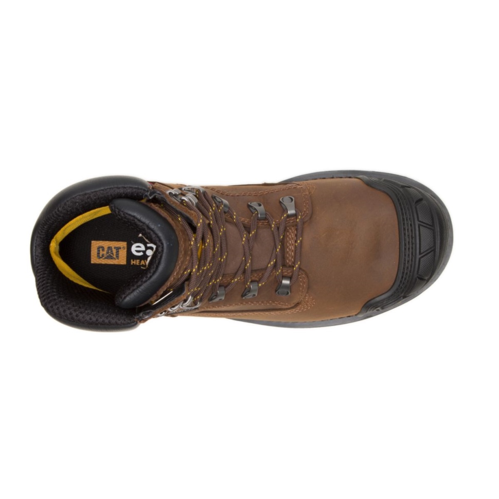 Pelle Pour Hommes Marron Foncé Xl 6 \botte De Travail à Bout Composite Imperméable Chaussures De Chat