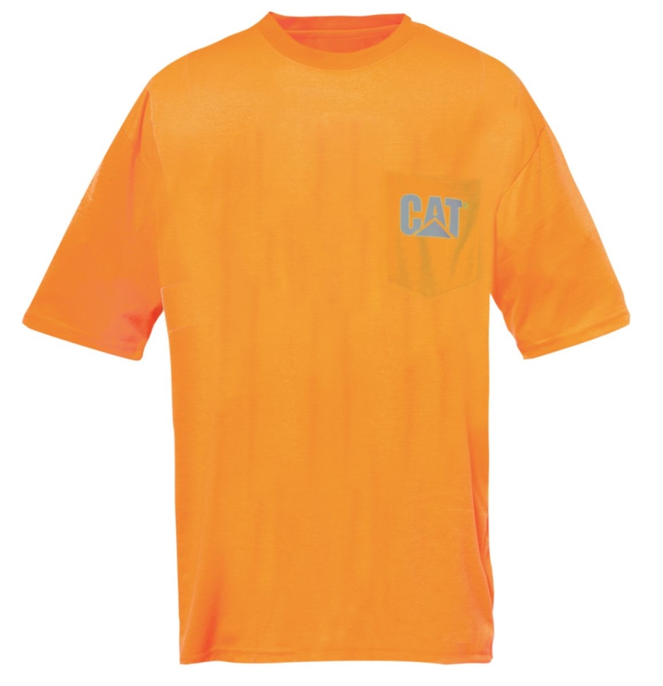 T-shirt De Poche De Marque Orange Haute Visibilité Pour Hommes Chaussures De Chat