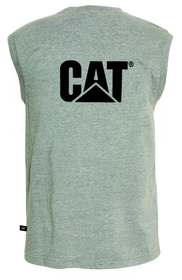 T-shirt à Poche Sans Manches Pour Hommes Gris Chiné Chaussures De Chat
